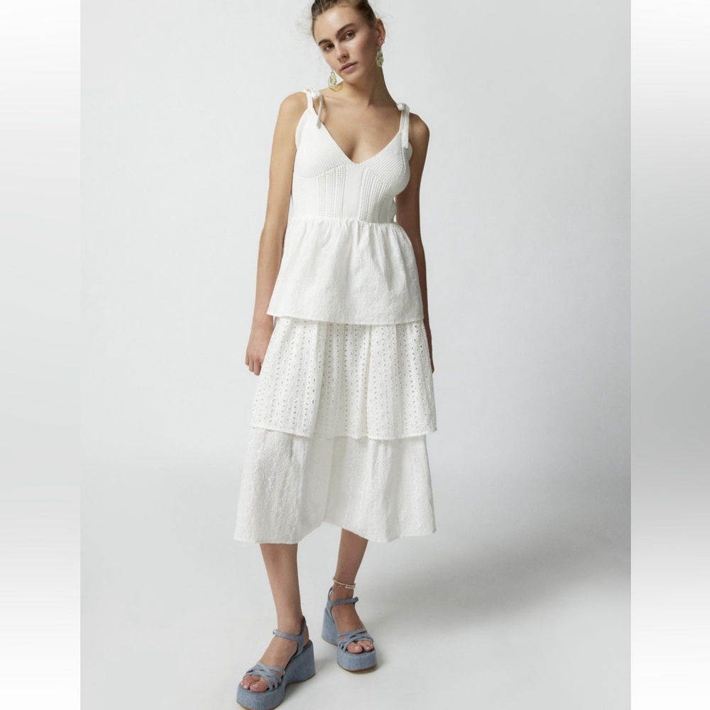midi white dress